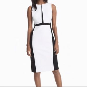 White House Black Market Black & White Sheath Dress, Size 10.